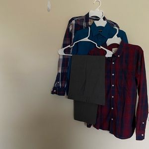 3 Boy Collared Long Dress Shirt &1 Long Dress Pant